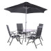 Rio Reclining Dining Set - 4 Seater With Parasol
